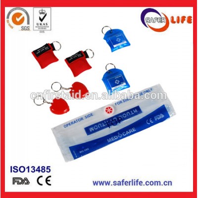 2016 saferlife emergency first aid CPR face shield breath barrier with CE ISO training