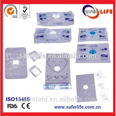 PE Pouch CPR Reusable Face Mask Shield in Plastic Bag CPR Masks Disposable CPR Shields